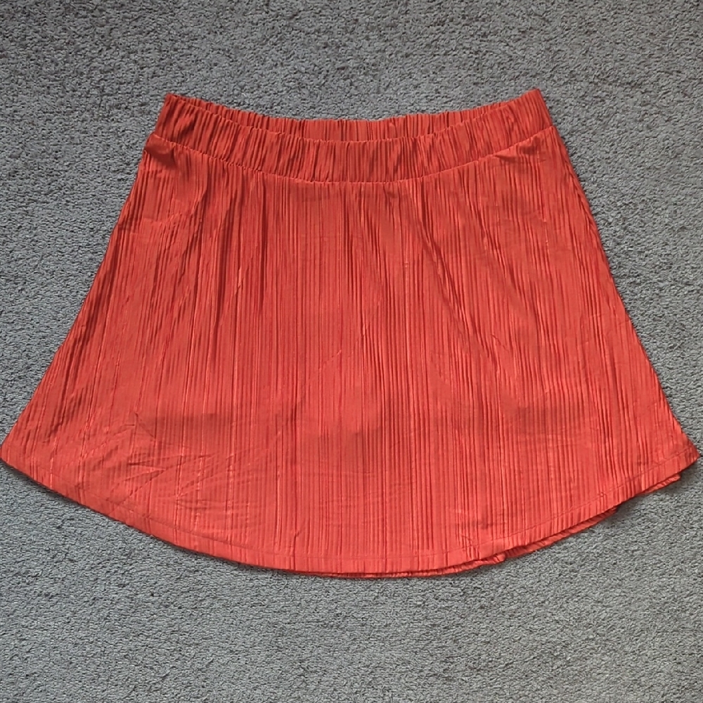 🍁 Burnt Orange 🍁 Pleated Stretch Skort